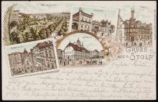 Stolp: Bl&uuml;cher square, railway station, post office, Neuthorstrasse, old town hall