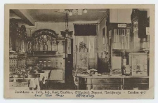 Black and white postcard showing the interior of the defunct KarlTaudien's patisserie, Nordstrasse 9 in Sopot