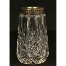 Crystal vase plated in silver