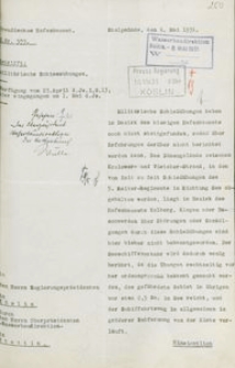 Pismo Preu&szlig;isches Hafenbauamt do prezydenta rejencji koszalińskiej z 6.05.1931