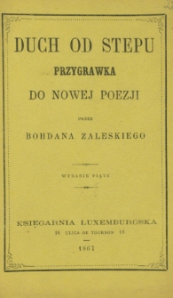 Duch od stepu : przygrawka do nowej poezji