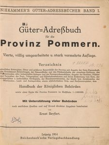 Gϋter-Adreβbuch fϋr die Provinz Pommern