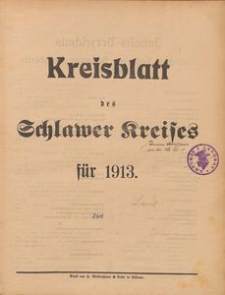 Kreisblatt des Schlawer Kreises 1913
