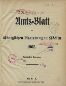 Amtsblatt der K&ouml;niglichen Regierung zu K&ouml;slin 1905