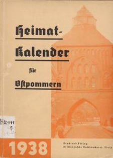 Heimatkalender für Ostpommern auf das Jahr 1938