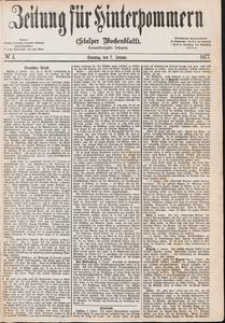 Zeitung f&uuml;r Hinterpommern (Stolper Wochenblatt) Nr. 4/1877