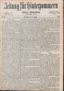 Zeitung f&uuml;r Hinterpommern (Stolper Wochenblatt) Nr. 14/1877