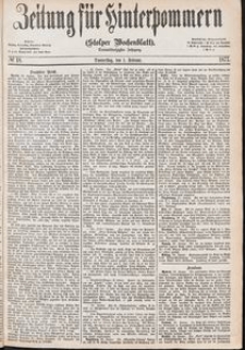 Zeitung f&uuml;r Hinterpommern (Stolper Wochenblatt) Nr. 18/1877