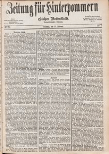 Zeitung f&uuml;r Hinterpommern (Stolper Wochenblatt) Nr. 25/1877