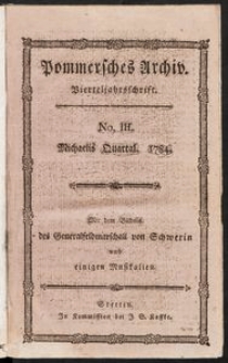 Pommersches Archiv der Wissenschaften und des Geschmaks