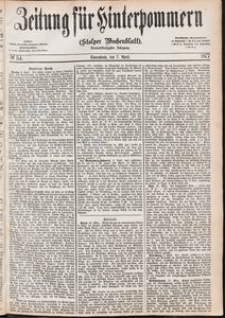 Zeitung f&uuml;r Hinterpommern (Stolper Wochenblatt) Nr. 54/1877