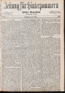 Zeitung f&uuml;r Hinterpommern (Stolper Wochenblatt) Nr. 65/1877