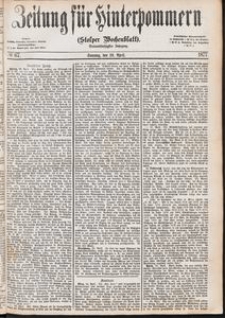Zeitung f&uuml;r Hinterpommern (Stolper Wochenblatt) Nr. 67/1877
