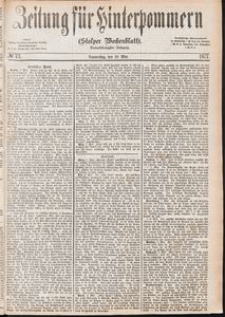 Zeitung f&uuml;r Hinterpommern (Stolper Wochenblatt) Nr. 73/1877